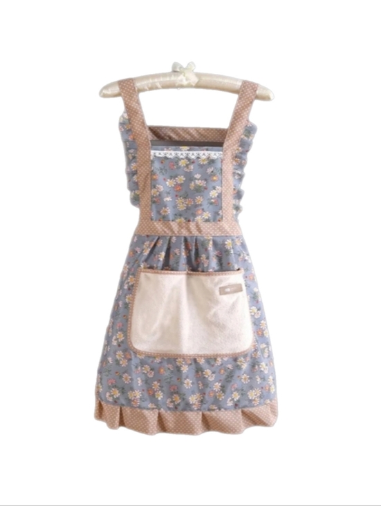Other - Cottagecore Blue Floral Apron with Pockets NWT